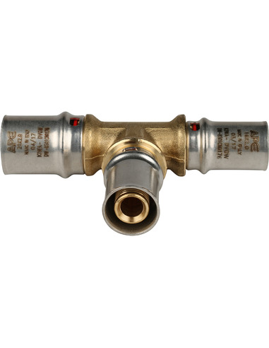 Тройник переходной STOUT 20x16x16 для металлопластиковых труб пресс