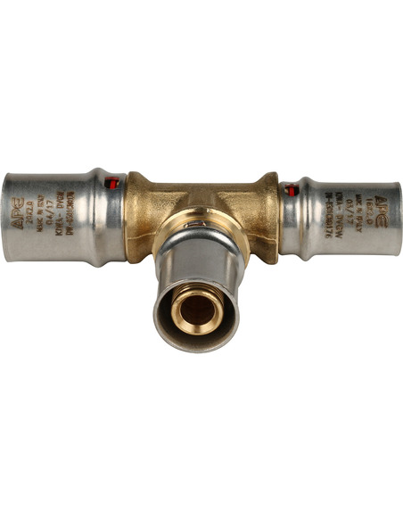 Тройник переходной STOUT 20x16x16 для металлопластиковых труб пресс