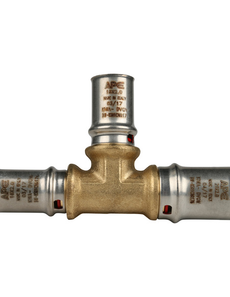 Тройник переходной STOUT 20x16x16 для металлопластиковых труб пресс