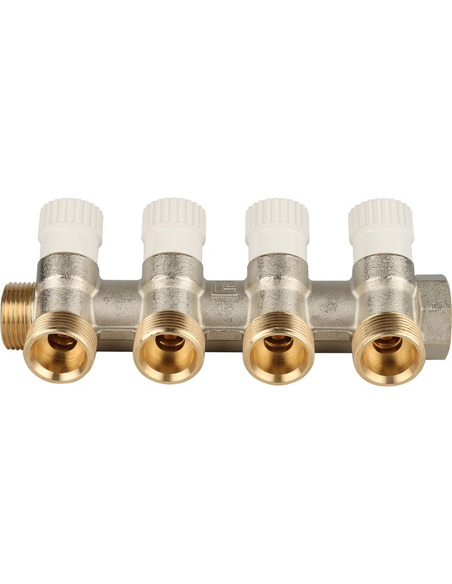 Коллектор распределительный STOUT 3/4", 4 вых. 3/4" ЕК