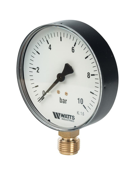 Манометр Watts F+R250 MRS 100 мм, 1/2", 0-10 бар, радиальный