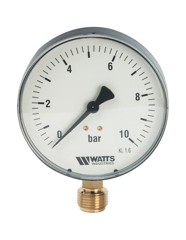 Манометр Watts F+R250 MRS 100 мм, 1/2", 0-10 бар, радиальный