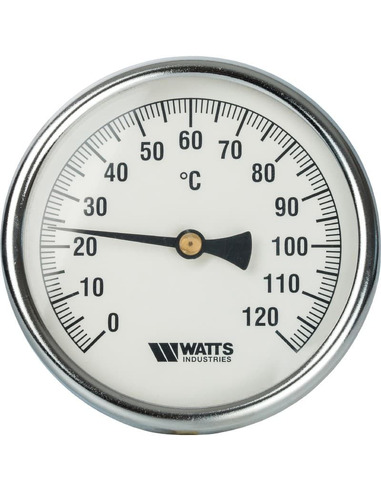 Термометр биметаллический Watts F+R801 OR 100 мм, 0-120ºС погружной, гильза 50 мм