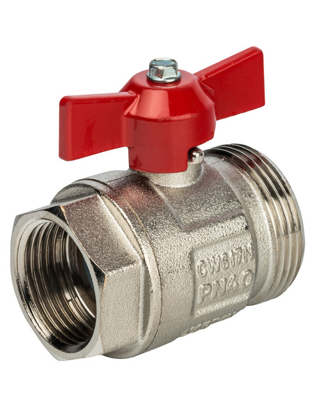 Комплект прямых шаровых кранов STOUT с термометрами 1”