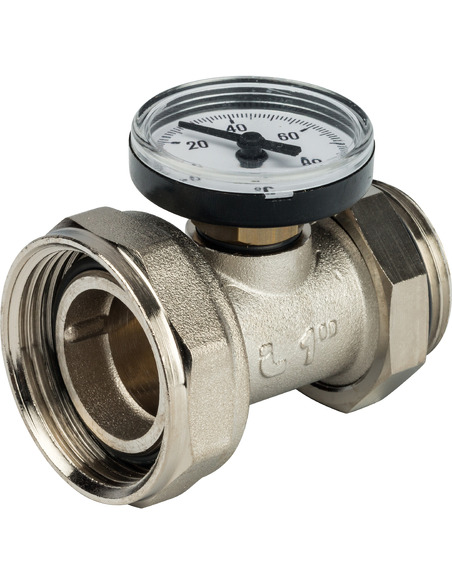 Комплект прямых шаровых кранов STOUT с термометрами 1”