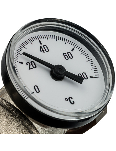 Комплект прямых шаровых кранов STOUT с термометрами 1”