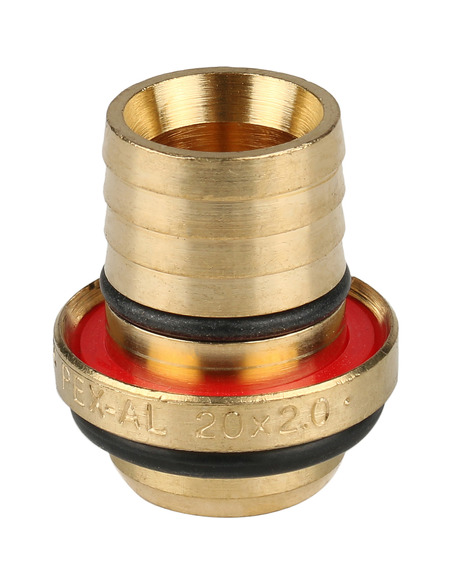 Тройник переходной STOUT 20x1/2"х20 НР для металлопластиковых труб обжим