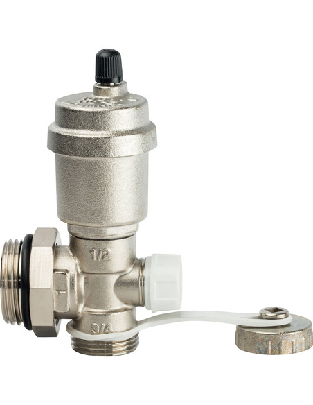 Регулируемый концевой фитинг STOUT 1" с вентилем и автоматическим воздухоотводчиком