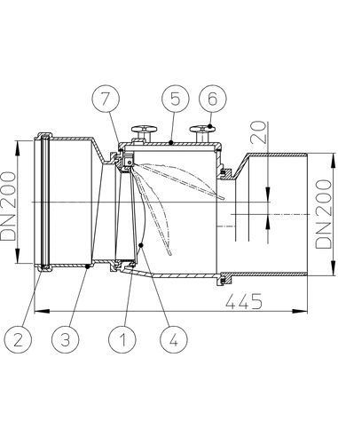Затвор канализационный HL720 Ø200