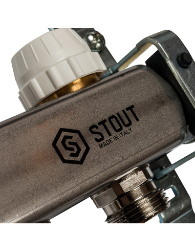 Коллектор STOUT из нержавеющей стали без расходомеров 7 вых.