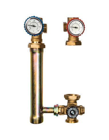 Насосная группа STOUT с термостатическим смесителем 1" без насоса