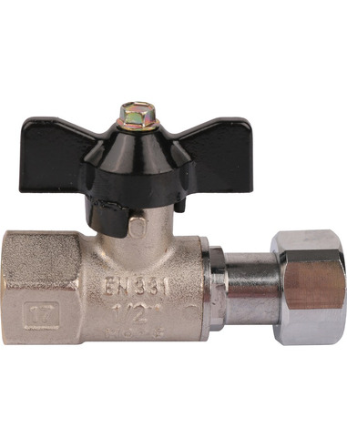 Кран шаровой STOUT 1/2"х1/2" ВР-накидная гайка (бабочка)