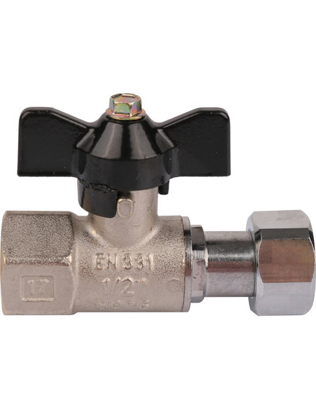 Кран шаровой STOUT 1/2"х1/2" ВР-накидная гайка (бабочка)