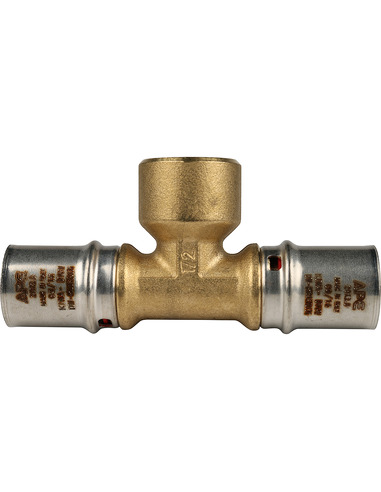 Тройник переходной STOUT 20x1/2"х20 ВР для металлопластиковых труб пресс