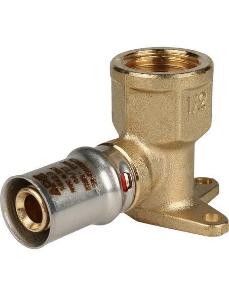 Угольник с креплением STOUT 16x1/2" ВР для металлопластиковых труб пресс