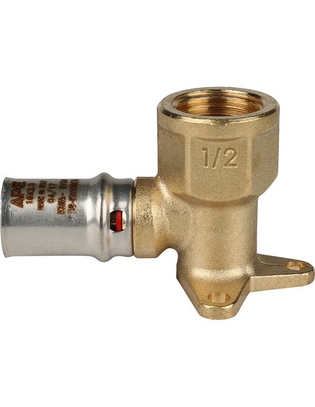 Угольник с креплением STOUT 16x1/2" ВР для металлопластиковых труб пресс