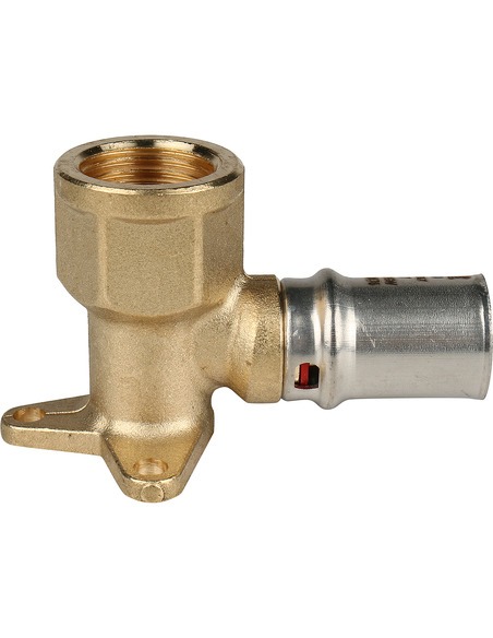 Угольник с креплением STOUT 16x1/2" ВР для металлопластиковых труб пресс