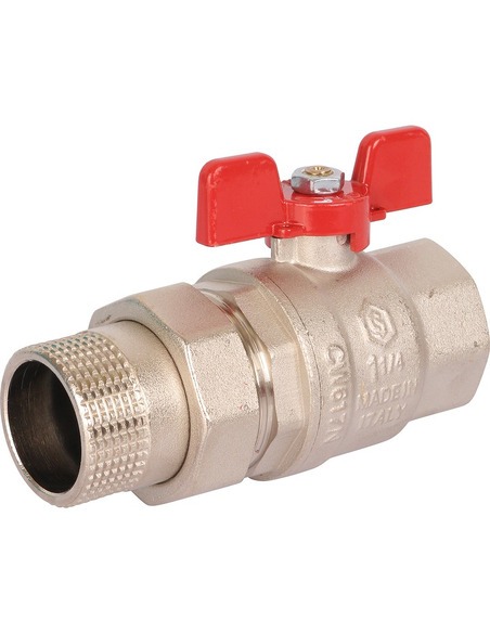 Кран шаровой STOUT полнопроходной 1 1/4" со сгоном (EPDM) (бабочка)