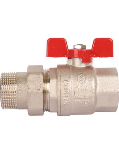 Кран шаровой STOUT полнопроходной 1 1/4" со сгоном (EPDM) (бабочка)