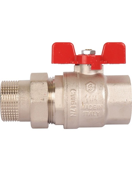 Кран шаровой STOUT полнопроходной 1 1/4" со сгоном (EPDM) (бабочка)