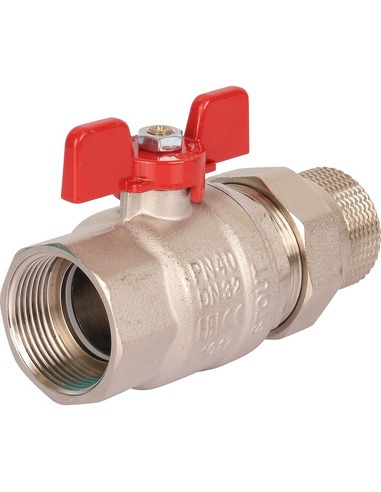 Кран шаровой STOUT полнопроходной 1 1/4" со сгоном (EPDM) (бабочка)