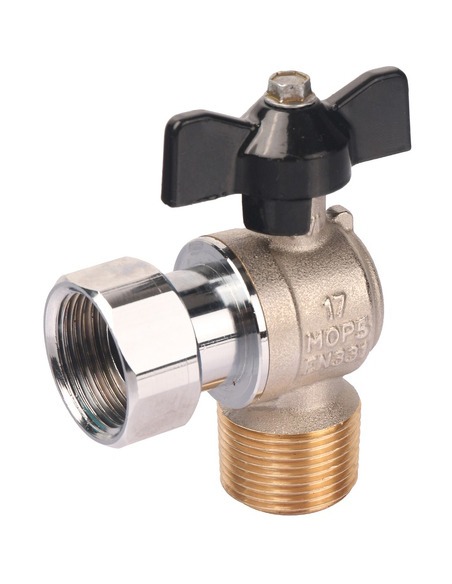 Кран шаровой угловой STOUT 3/4"х3/4" НР-накидная гайка (бабочка)