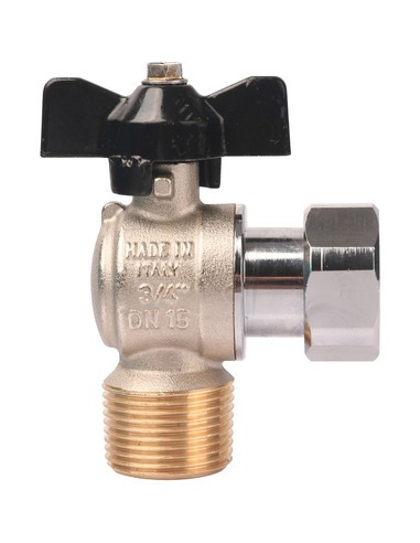 Кран шаровой угловой STOUT 3/4"х3/4" НР-накидная гайка (бабочка)