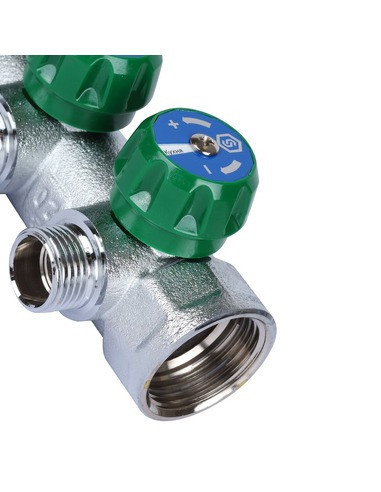 Коллектор регулирующий STOUT 1", 3 вых. 1/2"