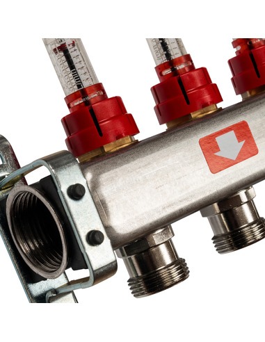 Коллектор STOUT из нержавеющей стали с расходомерами 13 вых.