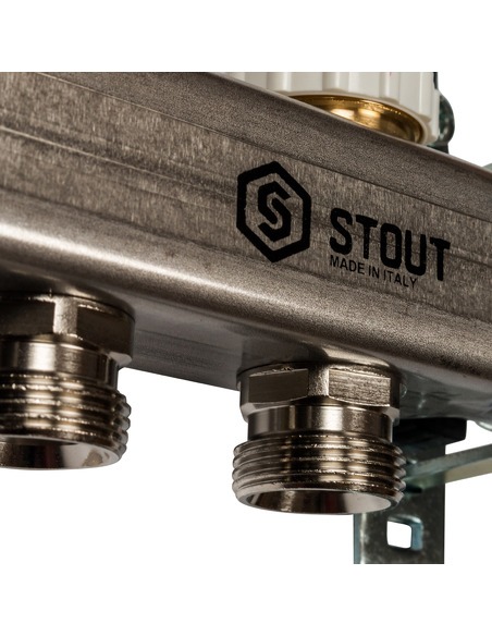 Коллектор STOUT из нержавеющей стали с расходомерами 13 вых.