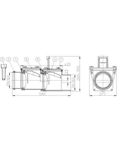 Затвор канализационный HL715.2 Ø160