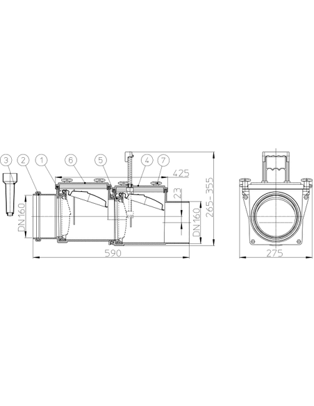 Затвор канализационный HL715.2 Ø160