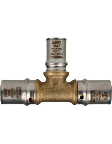 Тройник переходной STOUT 20x16x20 для металлопластиковых труб пресс