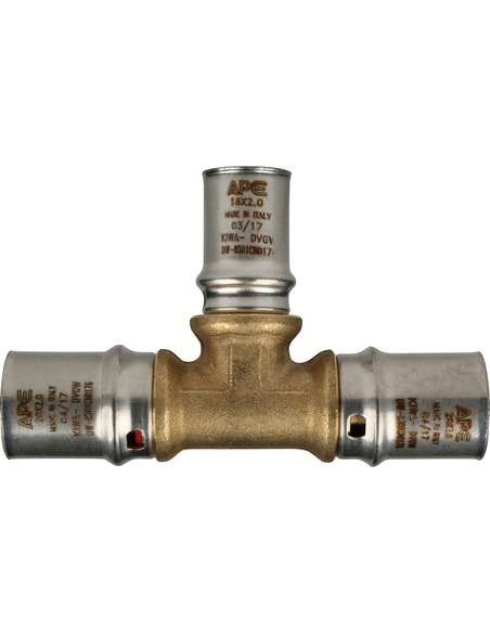 Тройник переходной STOUT 20x16x20 для металлопластиковых труб пресс