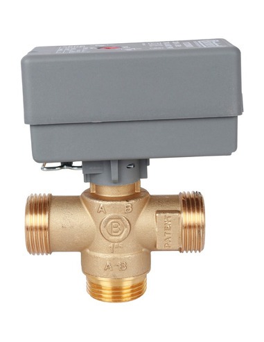 Клапан трехходовой зональный STOUT 1" НР с сервоприводом 230V, Kvs 8