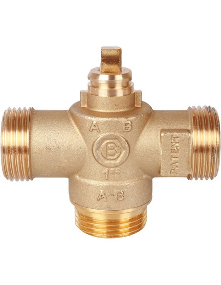 Клапан трехходовой зональный STOUT 1" НР с сервоприводом 230V, Kvs 8