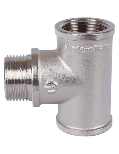 Тройник никелированный STOUT 3/4" ВРхНРхВР