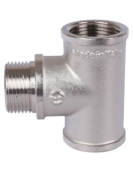 Тройник никелированный STOUT 3/4" ВРхНРхВР