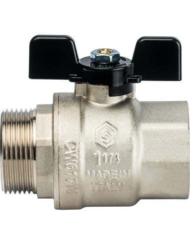 Кран шаровой STOUT полнопроходной 1 1/4" ВР-НР (бабочка)