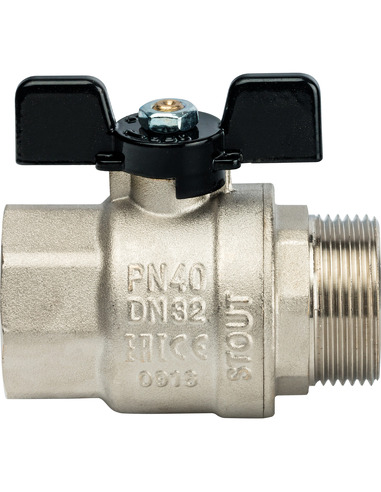 Кран шаровой STOUT полнопроходной 1 1/4" ВР-НР (бабочка)
