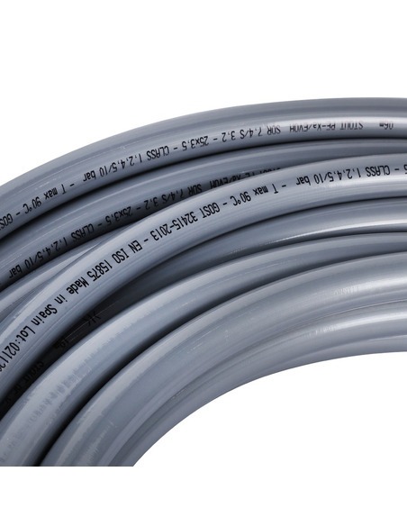 Труба из сшитого полиэтилена STOUT 25х3,5 PE-Xa/EVOH серая (бухта 30 м)
