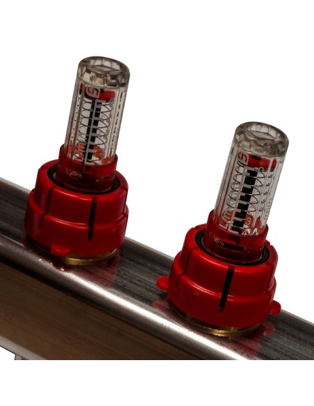 Коллектор STOUT из нержавеющей стали в сборе с расходомерами 5 вых.