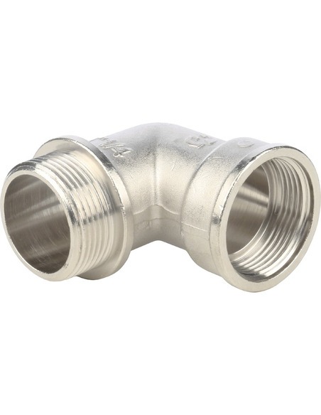 Угольник с упором никелированный STOUT 1 1/4" ВР-НР