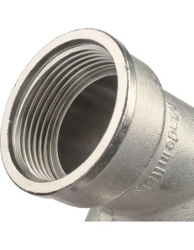 Угольник с упором никелированный STOUT 1 1/4" ВР-НР