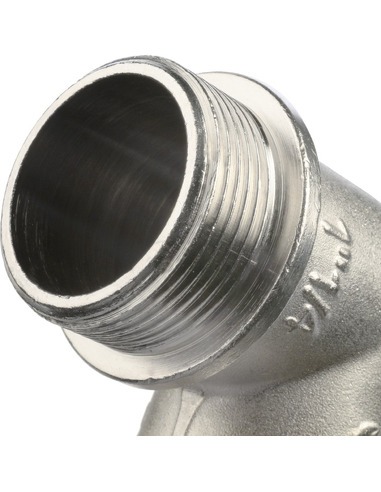 Угольник с упором никелированный STOUT 1 1/4" ВР-НР