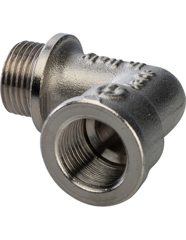 Угольник с упором никелированный STOUT 3/8" ВР-НР