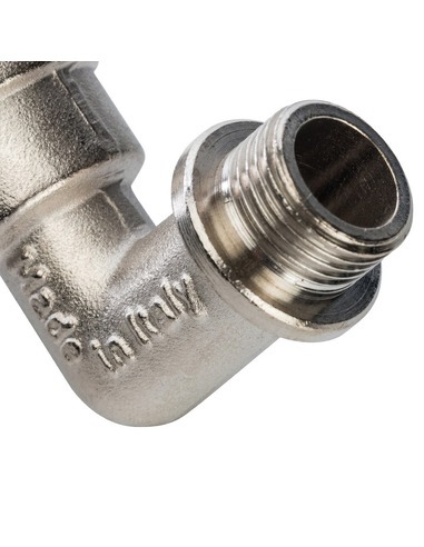 Угольник с упором никелированный STOUT 3/8" ВР-НР