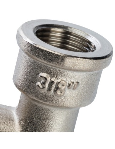 Угольник с упором никелированный STOUT 3/8" ВР-НР