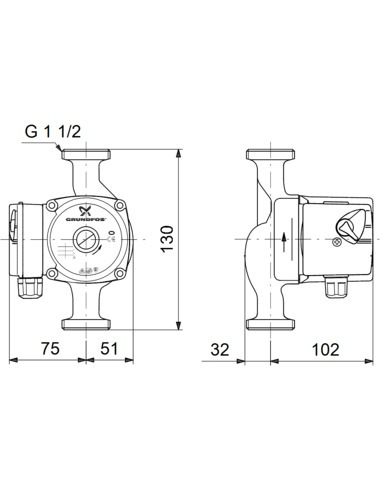 Насос циркуляционный Grundfos UPS 25-50 130