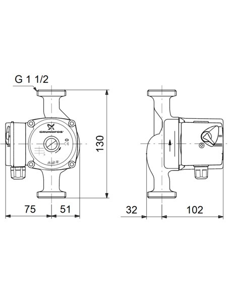 Насос циркуляционный Grundfos UPS 25-50 130